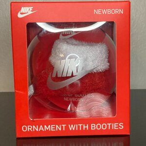 Nike Baby Christmas Booties & Ornament in GIFT BOX, Size 0-6 Months, Red/White